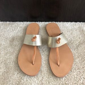 Joie Metallic Leather Thong Sandals